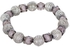 K Charmed Elastic Bracelet With Assorted Silver Charm Beads And Grey Beads