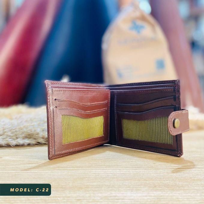 Natural Leather Leazus Wallet - Brown