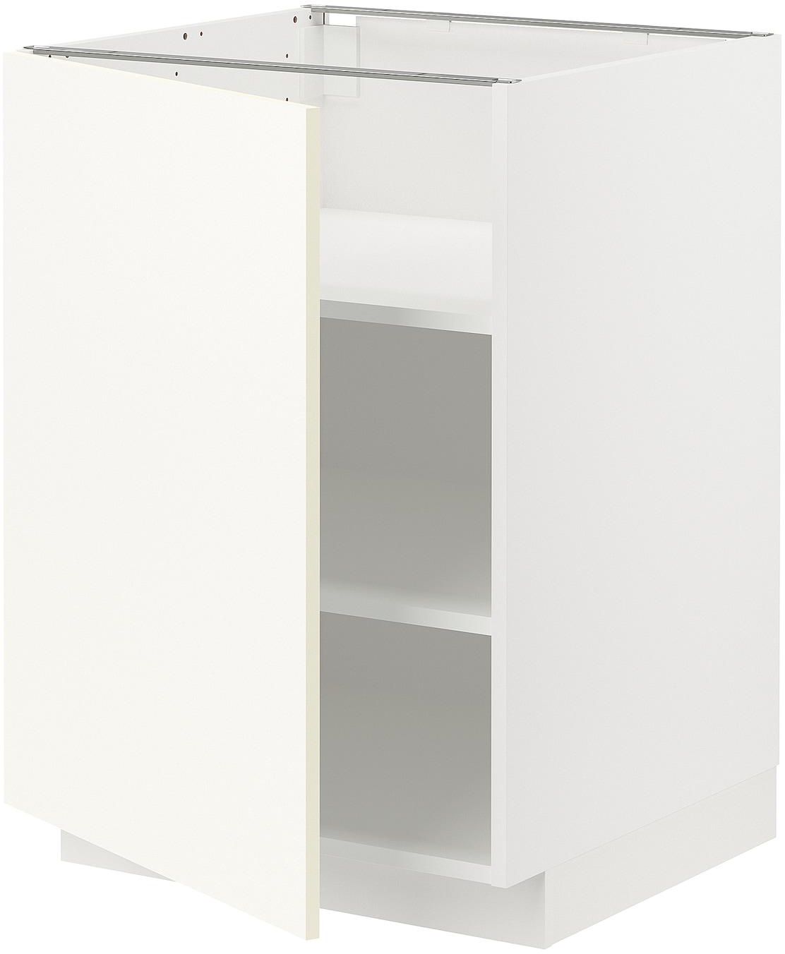 METOD خزانة قاعدة مع أرفف - أبيض/Vallstena أبيض ‎60x60 سم‏
