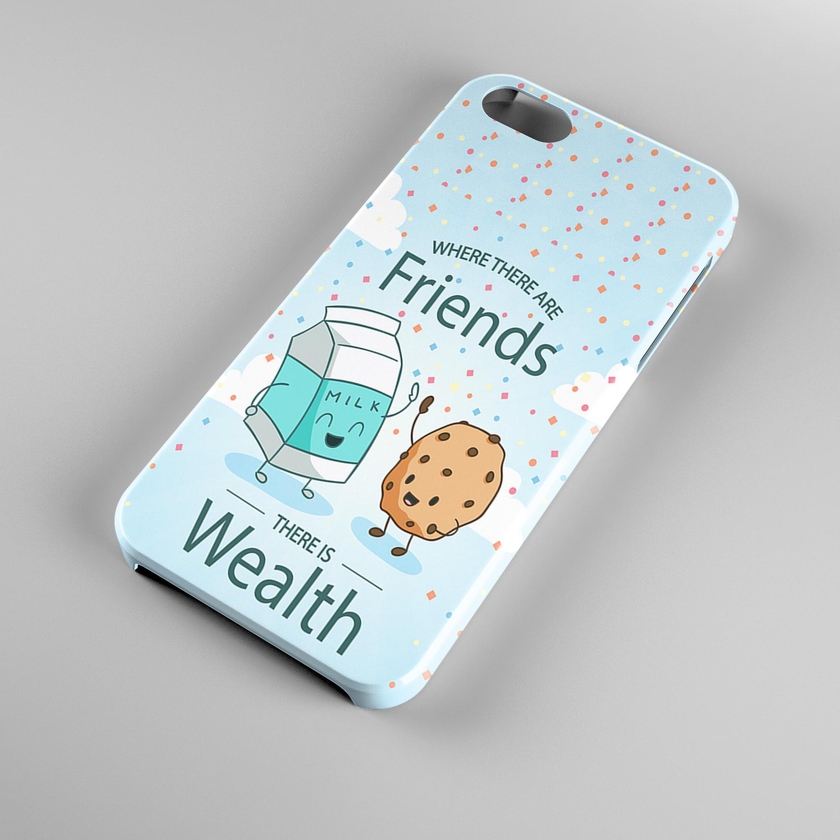 Friends Are Wealth Phone Case Blue Milk and Cookie Cover for iPhone 5