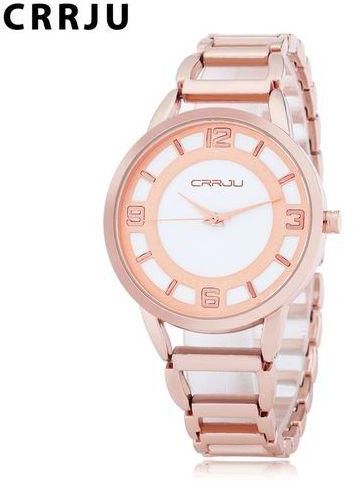 Crrju Women Quartz Watch - Golden