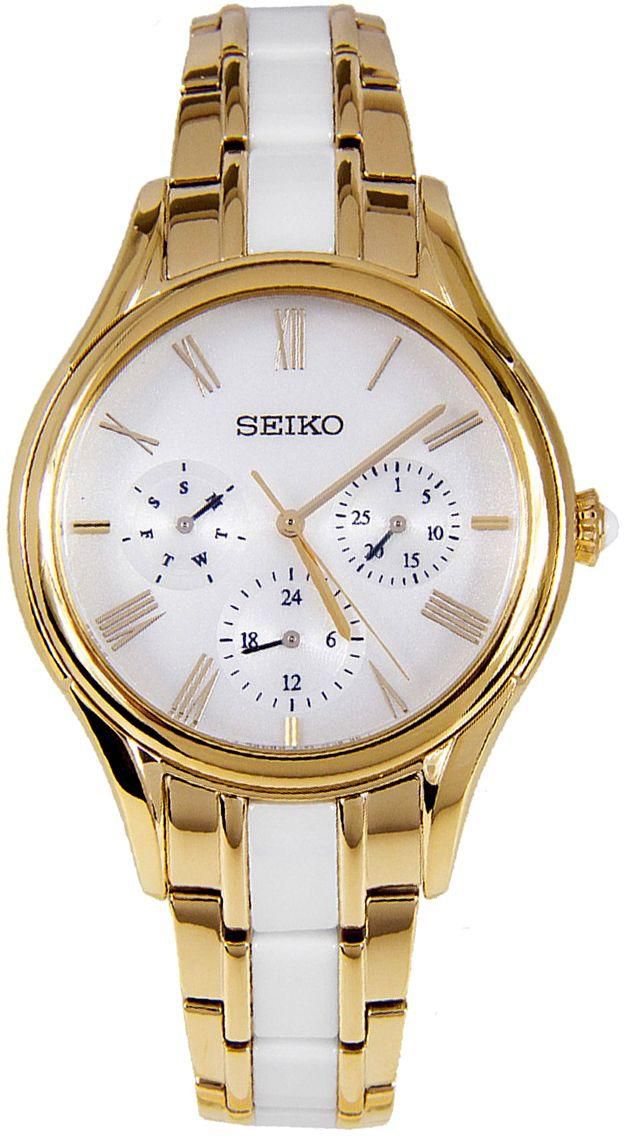 Seiko Two Tone Stainless Silver dial Watch for Women's SKY718P1