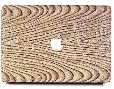 Tip PU Leather Logo See Through Hard Wood Grain Protective Skin Cover for Apple MacBook Air 13.3in A1369 and A1466