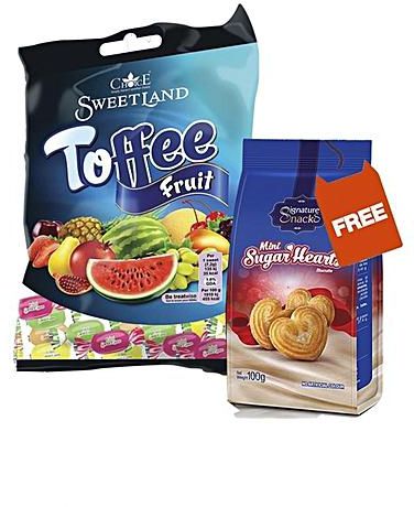 Choice Sweetland Toffee Friut 350g + Suger Heart 100 gm Free