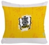 Letter Print Decorative cushion cover polyester Yellow/White 45x45cm