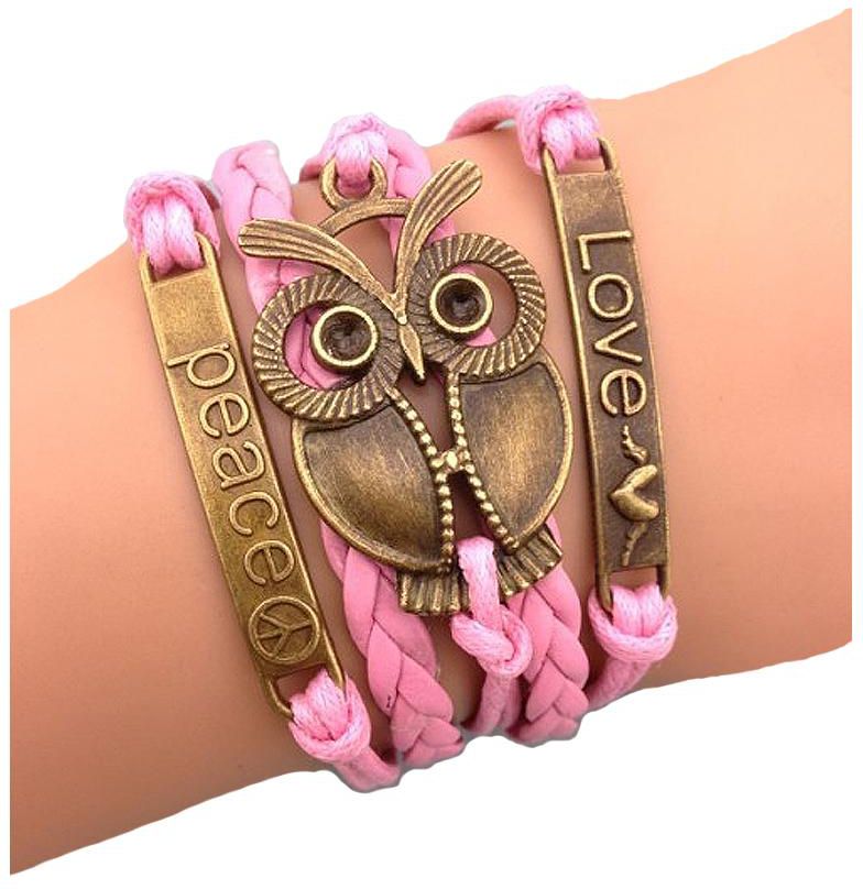 BeeCool Handmade Vintage Bracelets Love N Peace Owl