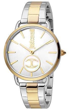 Just Cavalli Logo Silver Dial Stainless Steel Analog Watch For Women In Stainless Steel Strap