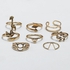 fluffy women accessories Set Of Rings 8 Pcs Fluffy Women's Accessories-Gold