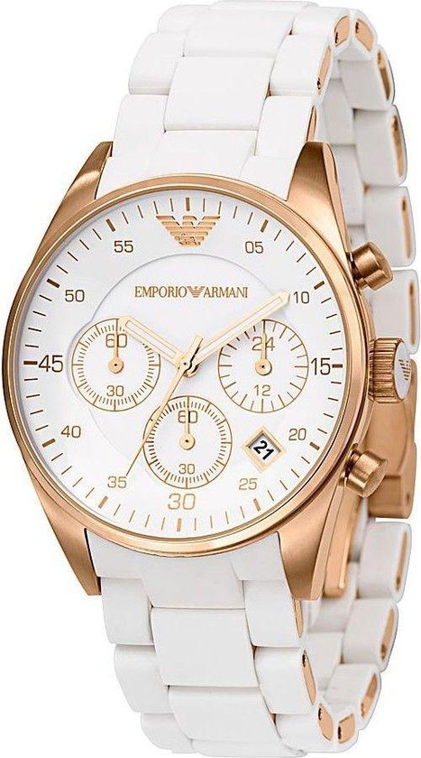Emporio Armani Women's Silver Silicone Band Watch [AR5920]