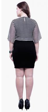 Faballey Curve Oomphy Blouson Dress Stripes XL