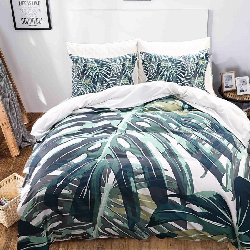 Duvet Quilt Cover Bedding Set With Pillow Case Comfort HouZ Tropical Queen KIng