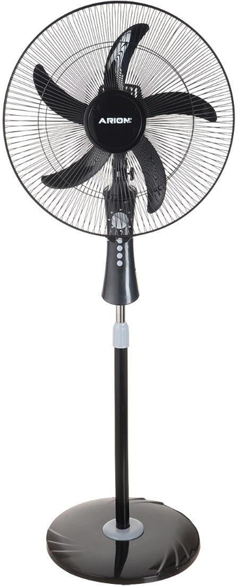 Get Arion Phantom FS1810 Stand Fan, 18 Inch, 3 Speed, 5 Blades - Black with best offers | Raneen.com