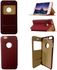 BASEUS View Window Leather Flip Case for iPhone 6- 4.7 inch With Smart Sliding Function - Dark Brown