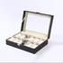 12 Slot Watch Box Glass Top PU Leather Watches Display Case Organizer Storage  Leather Watch Box