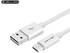 Jellico Kds-30T 1-Meter Type C Cable, Fast Charging 3.1A USB Type A Male To Type C, White