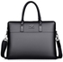 PU Leather Briefcase Business Laptop Shoulder Handbag - Black