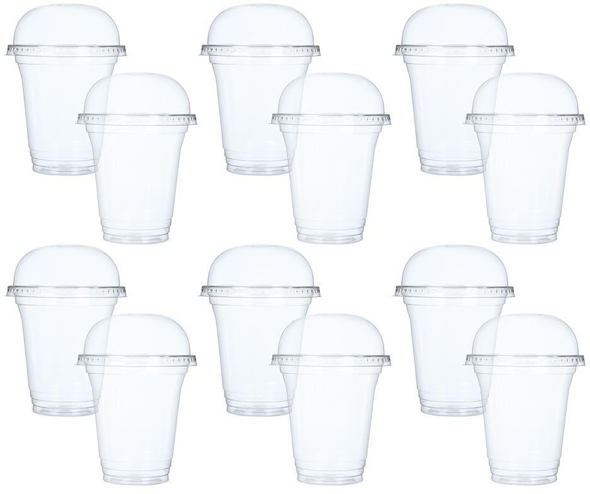 Get Plastic Cup Set, 12 Pieces, 200 ml - Clear with best offers | Raneen.com