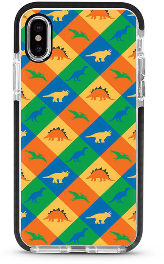 Protective Case Cover For Apple iPhone X/XS Dino Checker Full Print