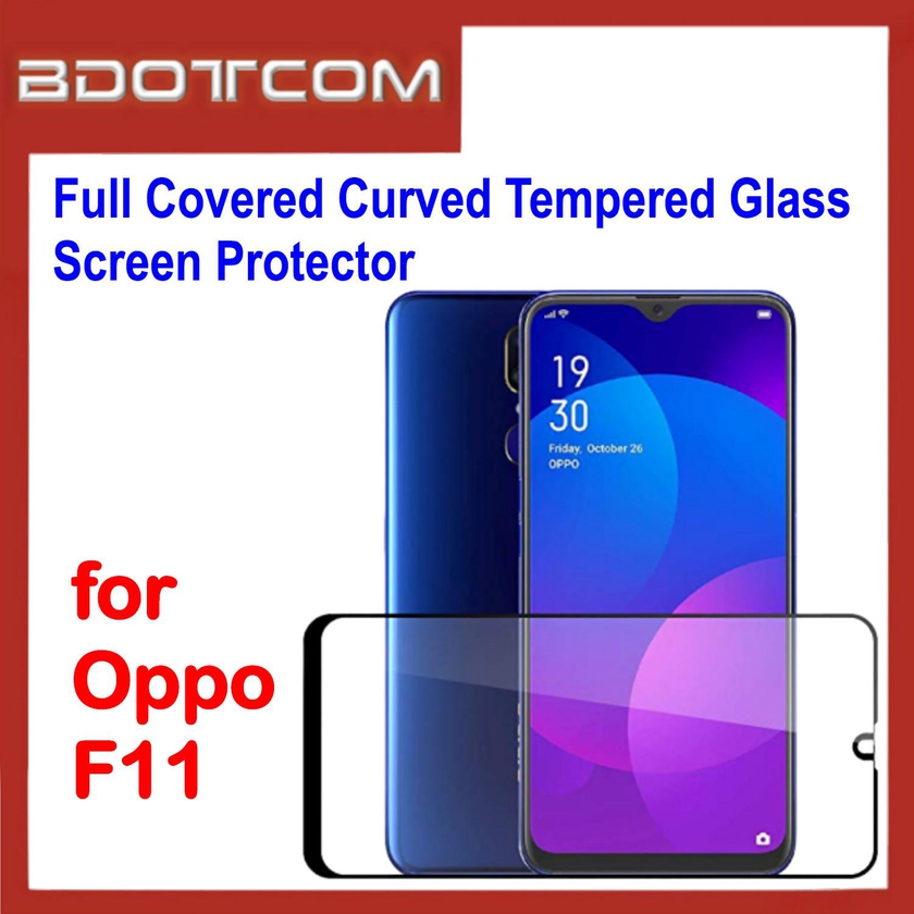 Bdotcom Full Covered Curved Tempered Glass Screen Protector for Oppo F11 (Black)