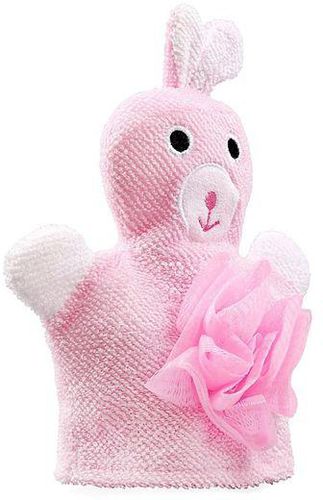 Babyhug Bunny Bath Glove With Attached Loofah - Light Pink
