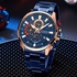 Curren 8415 Blue RoseGold Silver Quartz Watch Business Men Sport Wristwatch
