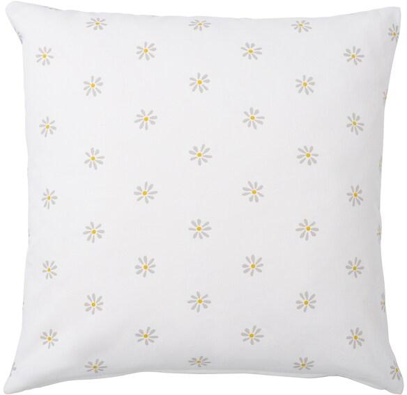 NATTSLÄNDA غطاء وسادة, نقش زهور رمادي/أبيض, ‎50x50 سم‏ - IKEA