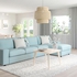 VIMLE 4-seat sofa with chaise longue, With wide armrests/Saxemara light blue - IKEA