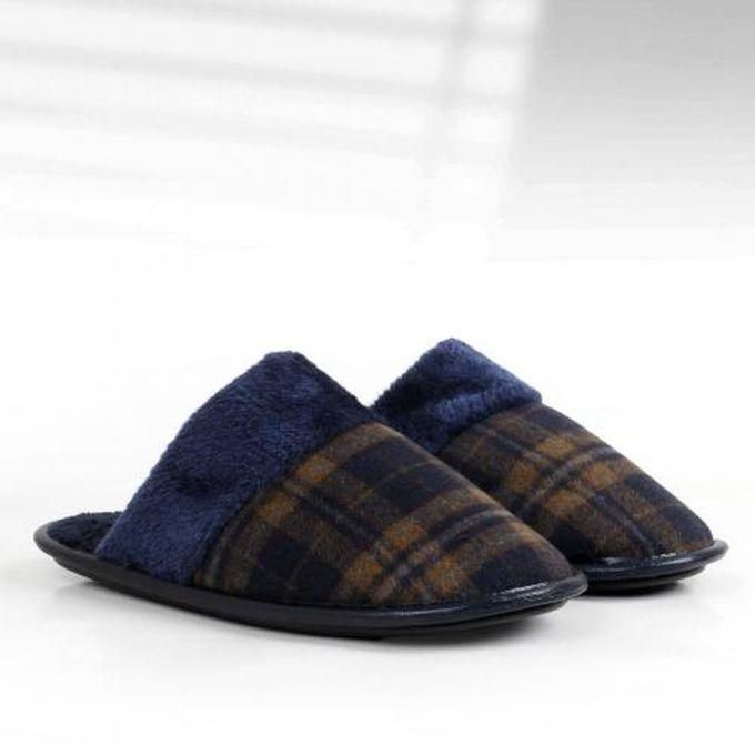 Men's Slippers - Fur For Home - Blue Check