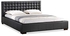 A to Z Furniture - Madison Modern Bed Queen with Upholstered Black Faux Leather Without Mattress
