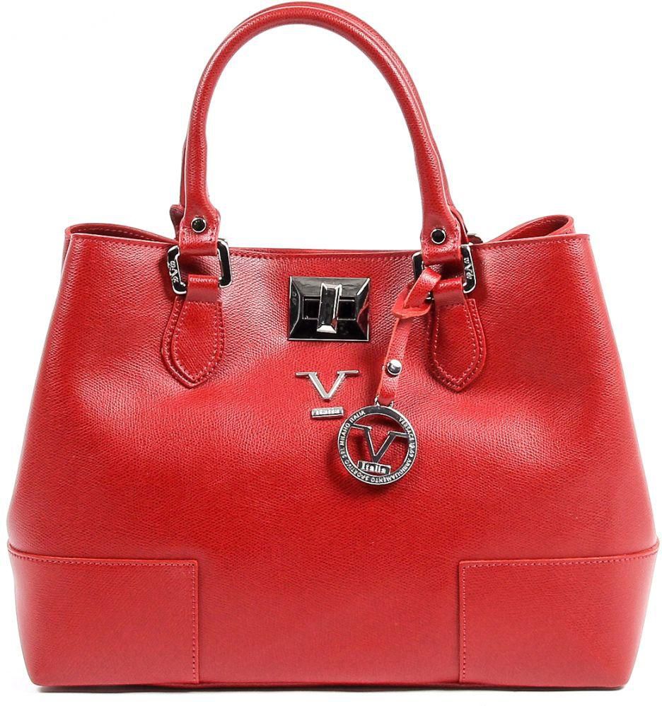 Versace Italia Leather Bag for Women - Tote, Red, 10348-34120
