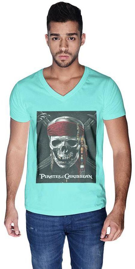 Creo Pirates of the Caribbean Movie Poster Printed T-Shirt for Men - M, Green
