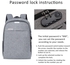 Anti Theft Laptop Bag Travel Backpack Grey