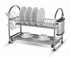 Generic 2-Layer Stainless Steel Dish Rack Silver 57X27X40Cm