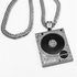 Generic Phonograph Pendant 18K Plate With Silver Rhinestone Necklace Hip-Hop Style Gentleman Necklace