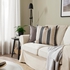 KORALLBUSKE Cushion cover - anthracite beige/stripe pattern 50x50 cm