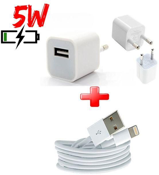 IPhone 5W Charger + Charging Cable From (USB) To (iPhone)