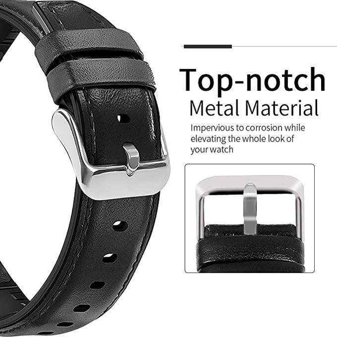 Huawei GT2E / GT2 Pro / GT2 46 - GT3 46 - 46mm Silicone Leather Replacement Strap Watchband 22mm - Black