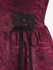Plus Size Lace-up Flower Embroidered Jacquard Rose Pin Decorated Rivet Ruffles Lace Trim Valentines Tank Dress - 2x | Us 18-20
