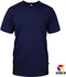 Boxy Microfiber Round Neck Plain T-shirt - 7 Sizes (Navy Blue)