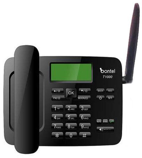 Bontel T1000, Wireless Desktop Phone, Sms Feature- Black