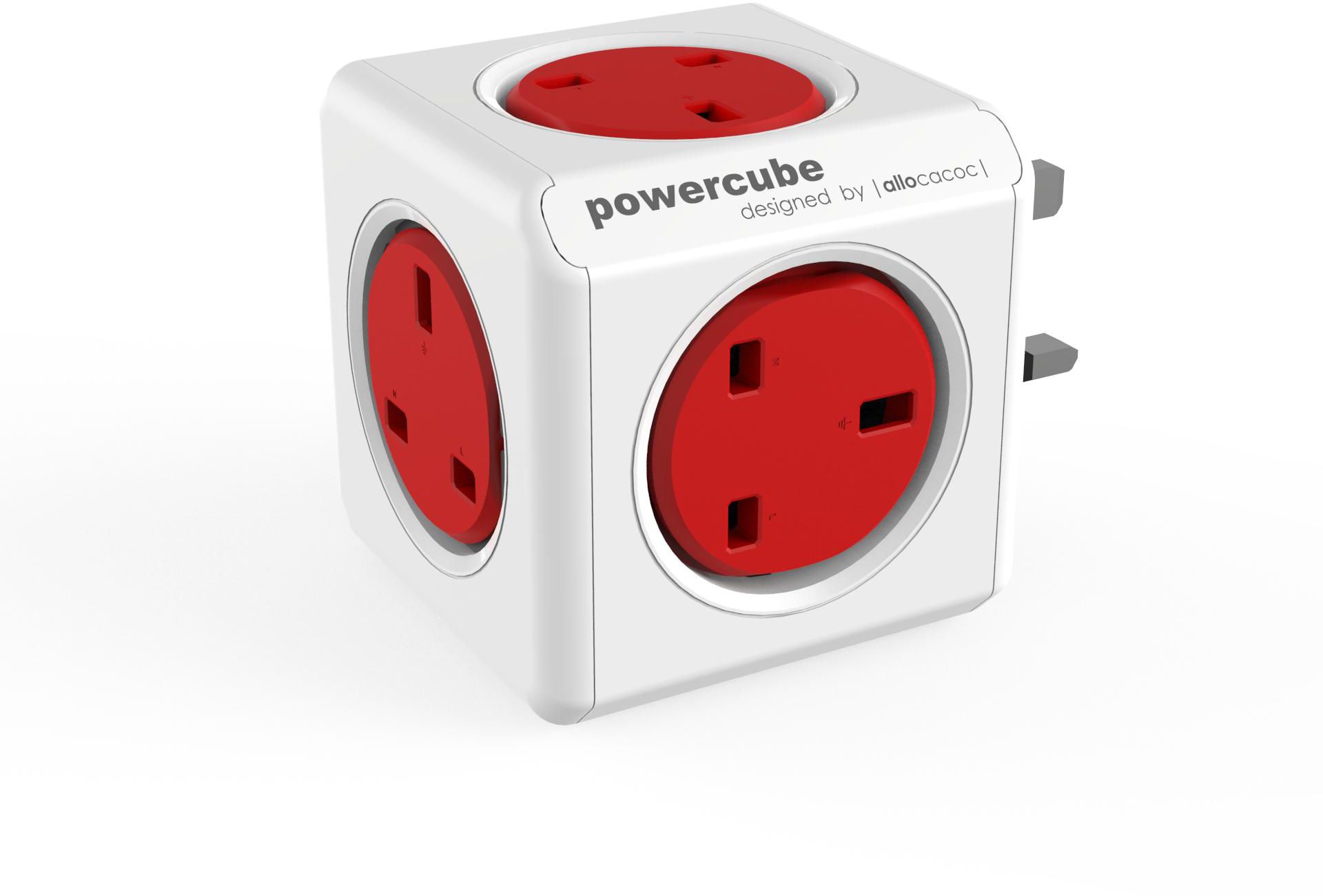 Allocacoc PowerCube Original, 5 Sockets, Red