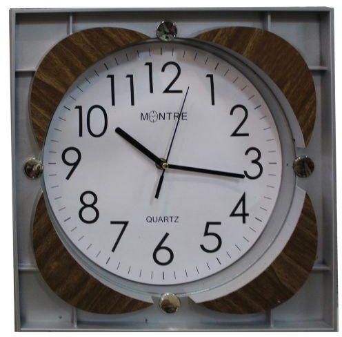 Wall clock Montre color white with in curved design