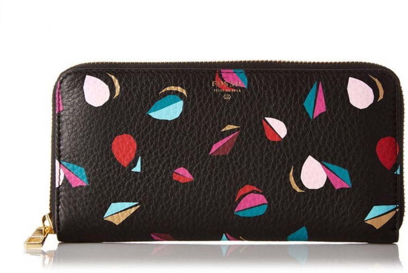 Fossil Sydney Zip Clutch, Black Multi Color, One Size