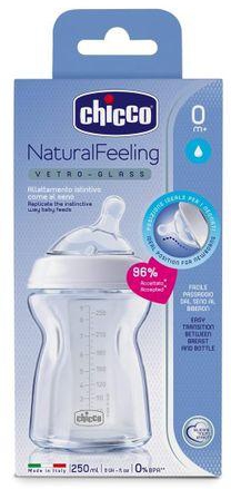 Chicco Natural Feeling Pure Glass 0m+ Bottle – 250ml