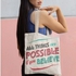 Canvas Shopping Tote Bag - Printed Words (All Things Are Possible)