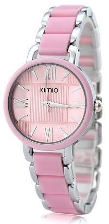 Kimio Women's Pink Dial Stainless Steel Band Watch [K455L]