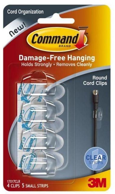 3M 17017CLR Command Clear Round Cord Clips