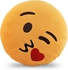 Emoji Smiley Emoticon Yellow Round Cushion Pillow - Love Kiss