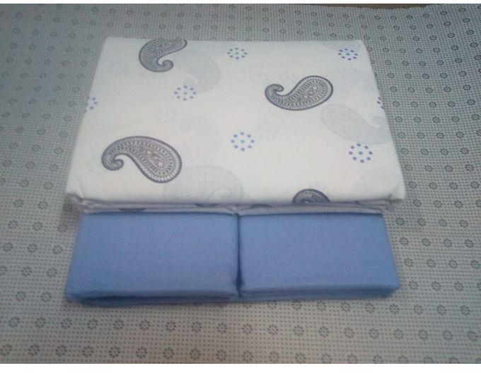 2 Cotton Sky Blue Mix and Match Bed sheets with 4 Pillow Cases 6*6