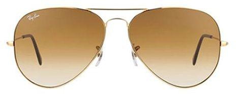 Ray-Ban Men's Aviator Brown Lens Gold Metal Frame Sunglasses